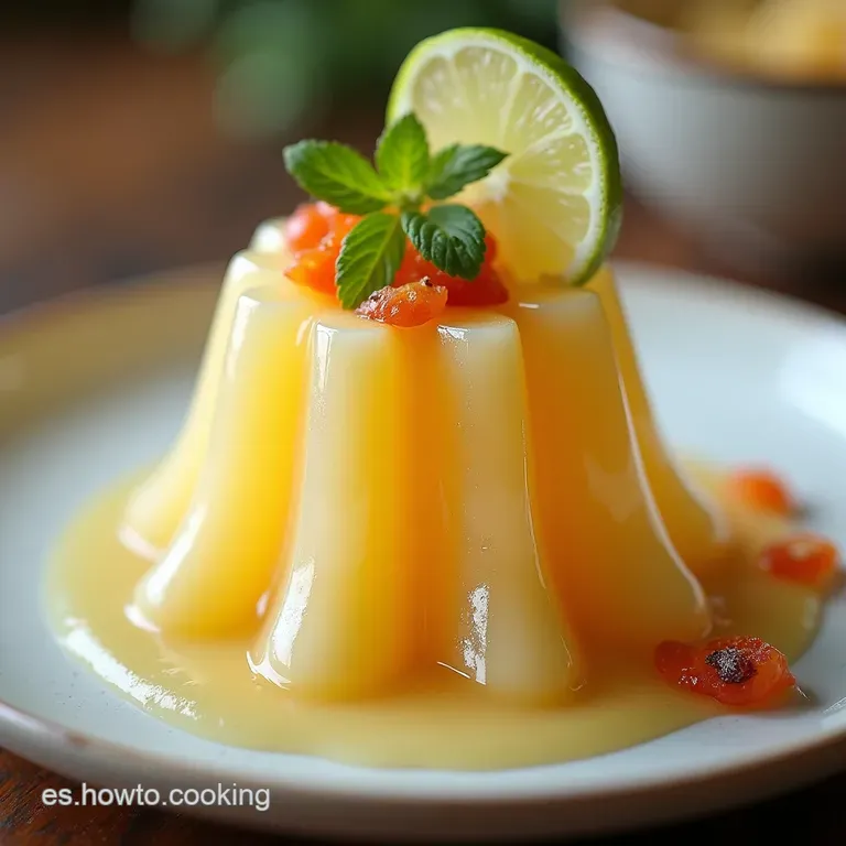 Nostalgia Dulce Gelatina de Horchata Esponjosa con Nube de Salsa de Fresa