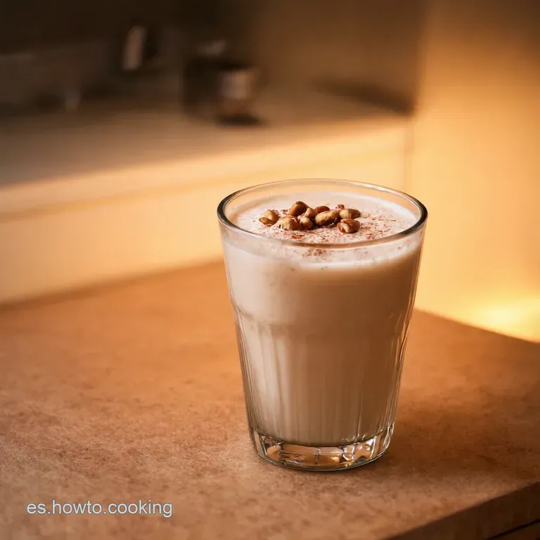 Horchata Cremosa De Nuez Y Durazno presentation