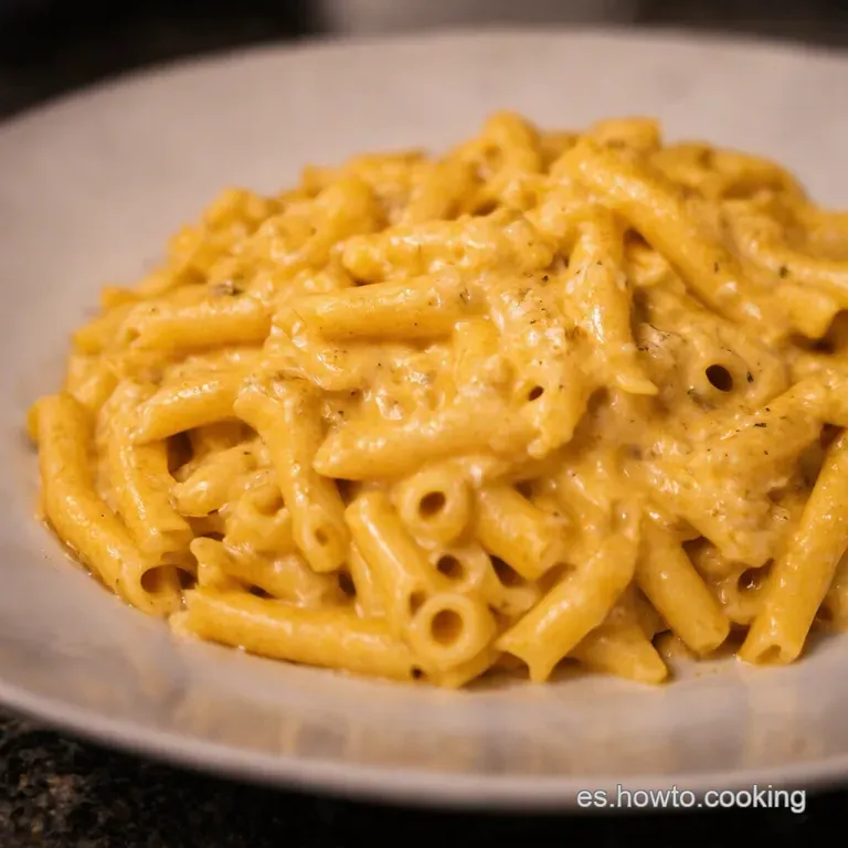 Macarrones a La Carbonara Cremosa presentation