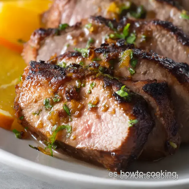 Magret De Pato a La Naranja Con Reducci&oacute;n De Vino Tinto presentation
