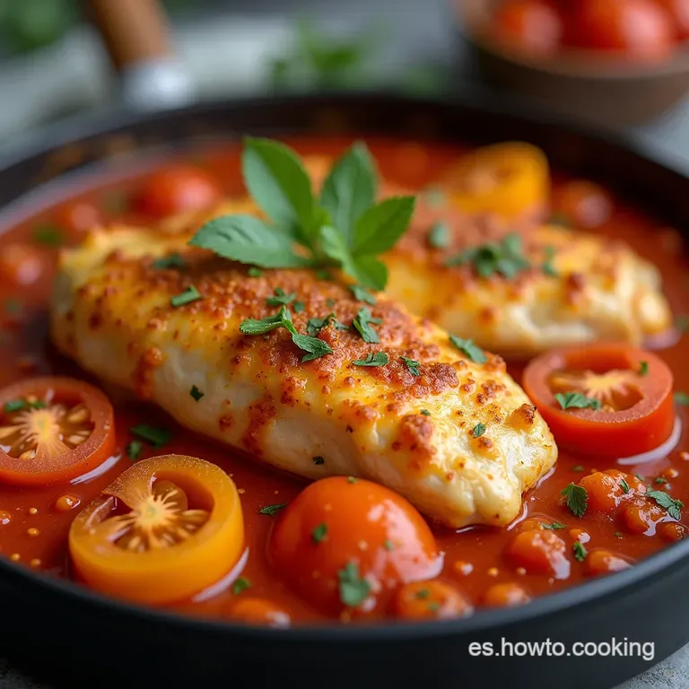 Solomillo de Pollo a la Cazuela Muslos Jugosos en Salsa Cl&aacute;sica de Tomate y Piment&oacute;n