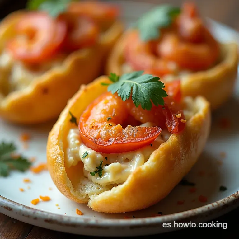 Panecillos Rellenos de Mariscos Bocados Esponjosos con Relleno Cremoso y Arom&aacute;tico