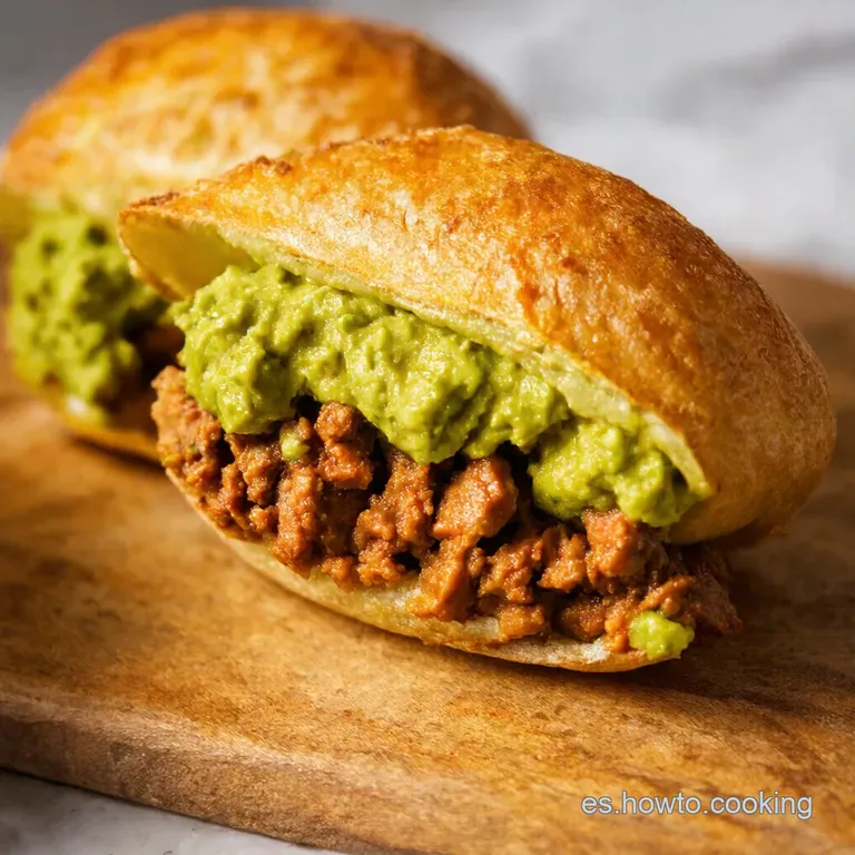 Papas Rellenas con Carne Guisada y Guacamole Cremoso