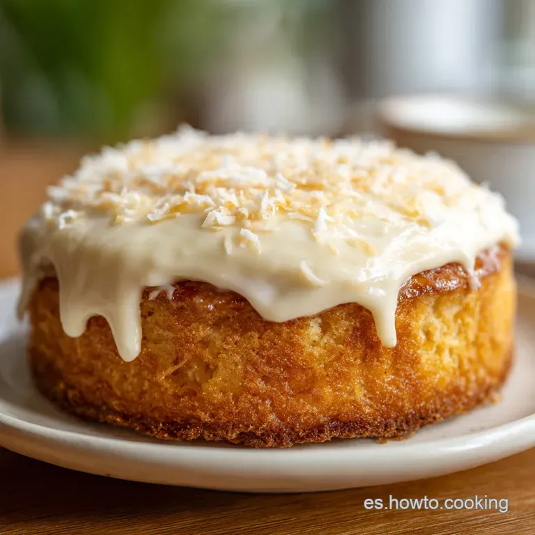 Pastel de Coco Cremoso con Glaseado