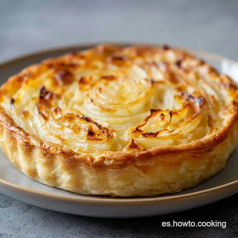 Pastel De Puerro Meloso Con Toque Fresco De Manzana Y Berros presentation