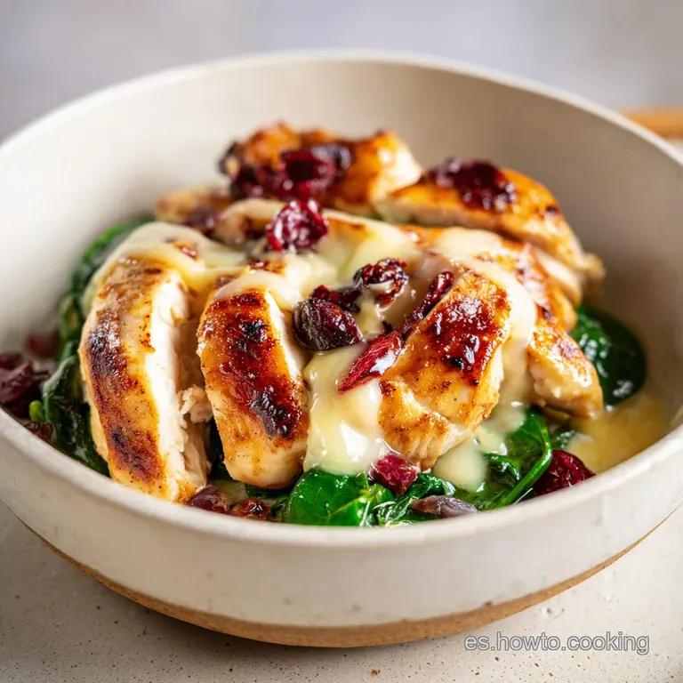 Pechugas de Pollo Rellenas: Ar&aacute;ndanos Espinacas y Brie