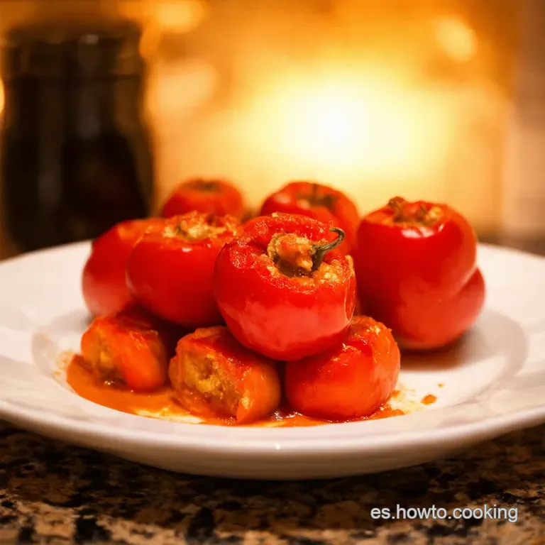 Pimientos Del Piquillo Rellenos De Bacalao a La Vizca&iacute;na presentation