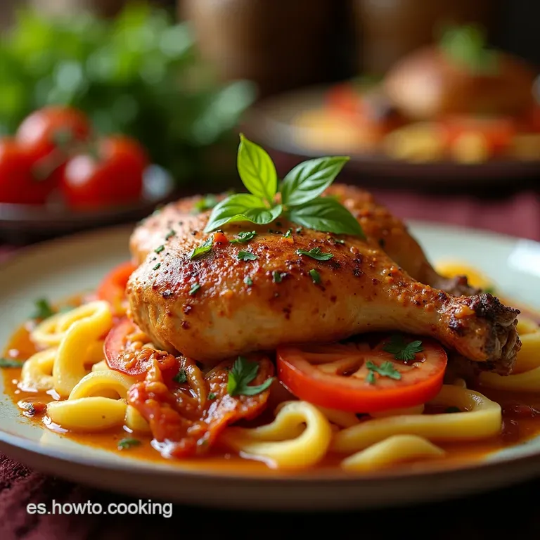 Pollo a La Portuguesa Casero Receta Original presentation