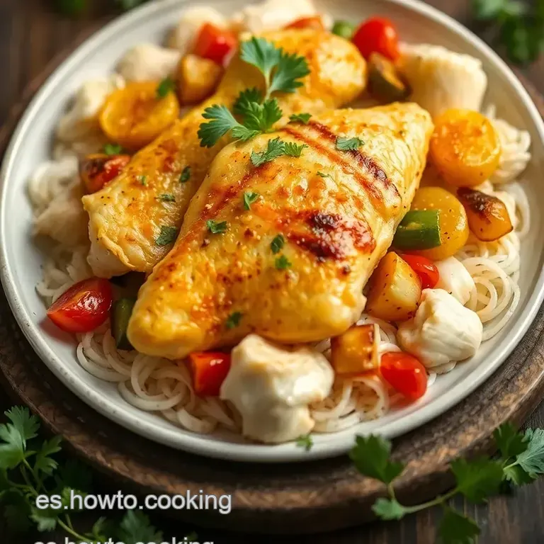 Pollo Al Lim&oacute;n Con Arco&iacute;ris De Verduras Asadas presentation