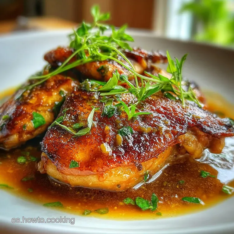 Elegant plate featuring tender chicken in vibrant saffron-tinged sauce. Sprinkled with parsley, hinting at earthy, savory ...