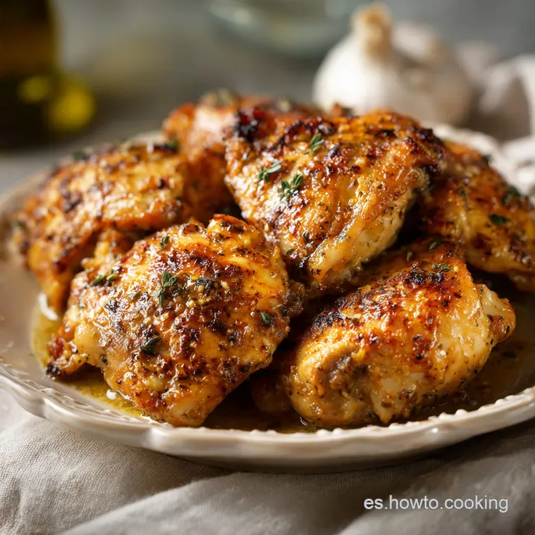 A perfectly plated chicken dish with vibrant vegetables, garnished with fresh herbs. A tantalizing aroma seems to emanate ...