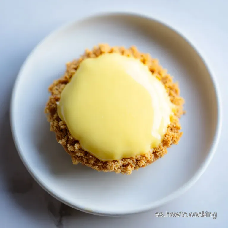 Postre cremoso de color marfil servido en copa de cristal, coronado con rodajas finas de lim&oacute;n fresco y un toque verde.