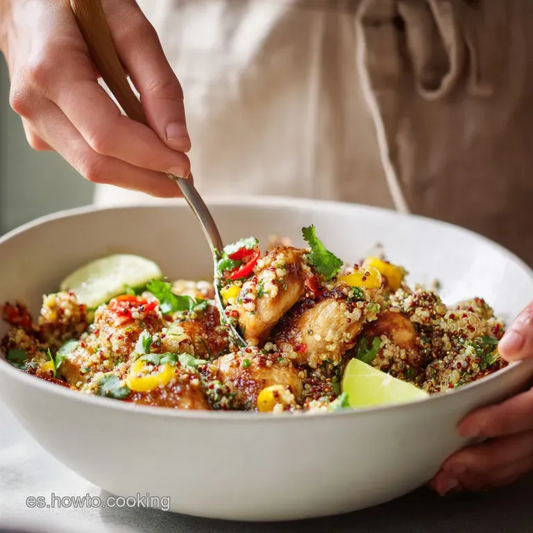 Comida Saludable: Bol De Quinoa Y Pollo &Uacute;nico presentation