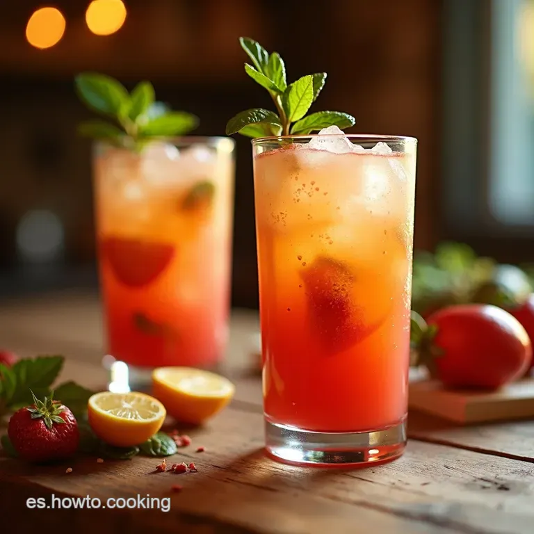 Refrescante Agua De Fresa Pl&aacute;tano Y Manzana presentation