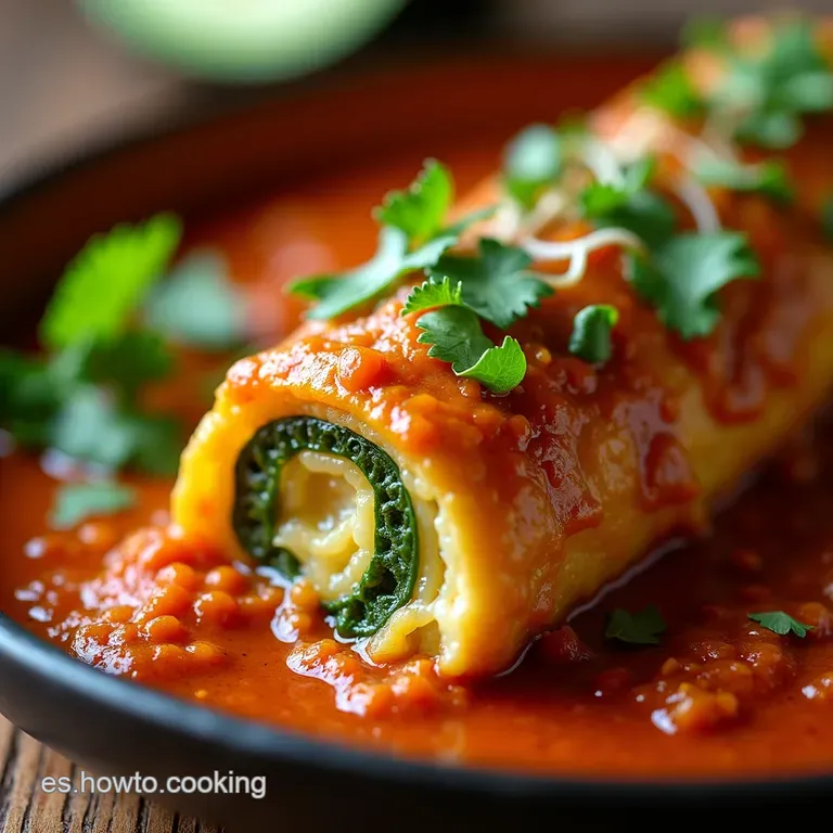 Rollo De Calabacitas a La Mexicana presentation