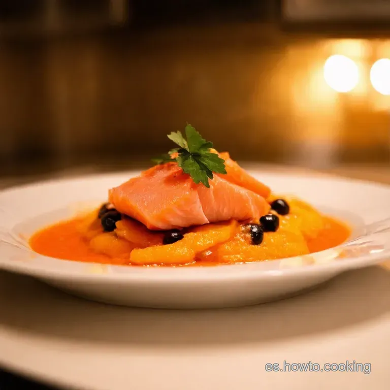 Salm&oacute;n a La Naranja Mandarina Con R&uacute;cula Silvestre presentation