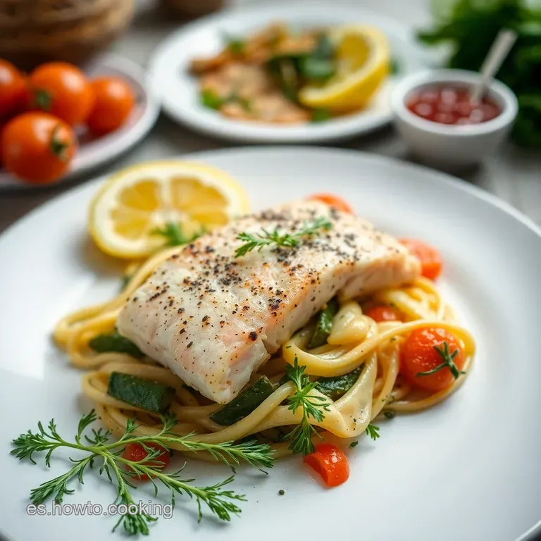 Salm&oacute;n a La Plancha Con Ensalada Mediterr&aacute;nea presentation