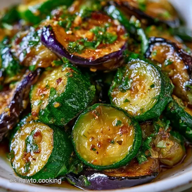Vegetales salteados en un cuenco r&uacute;stico, con texturas tiernas y un toque de perejil fresco picado sobre el colorido.
