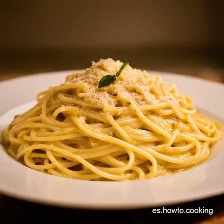 Spaghetti Alla Carbonara Cremosa Un Cl&aacute;sico Con Toque Espa&ntilde;ol presentation