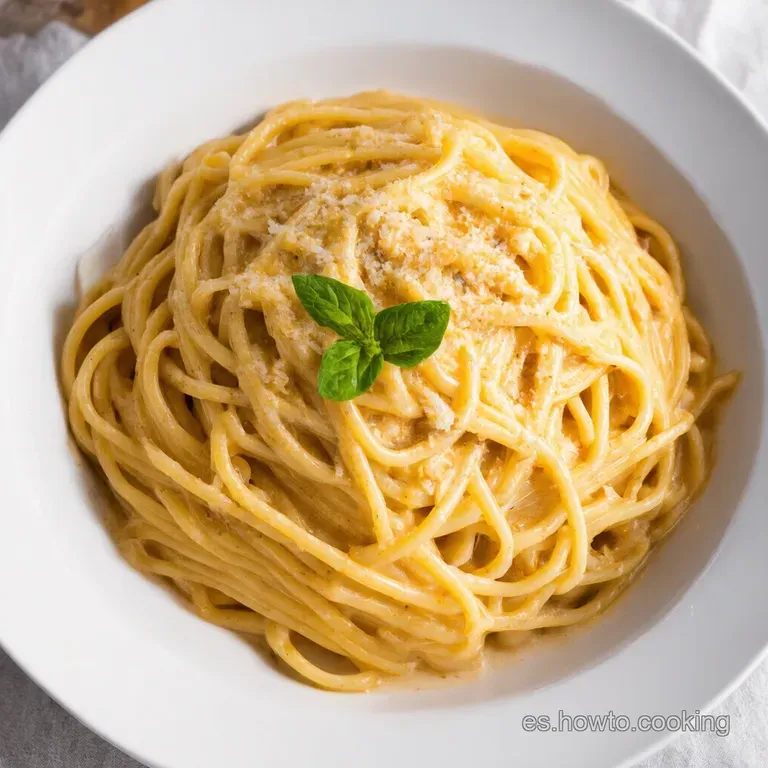 Spaghetti alla Carbonara Cremosa Un Cl&aacute;sico con Toque Espa&ntilde;ol