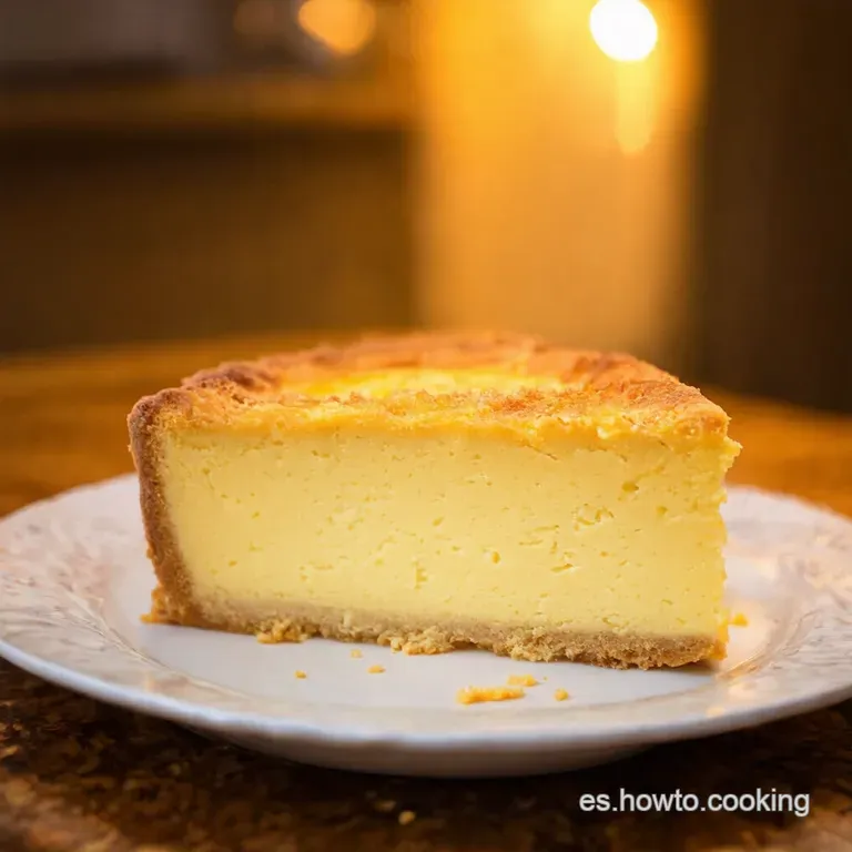 Tarta De Queso Con Cuajada Cremosa Un Cl&aacute;sico Con Sabor a Pueblo presentation