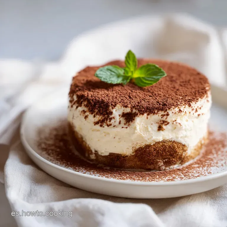 An artfully sliced tiramisu wedge on a white plate, revealing smooth mascarpone and delicate biscuit layers.