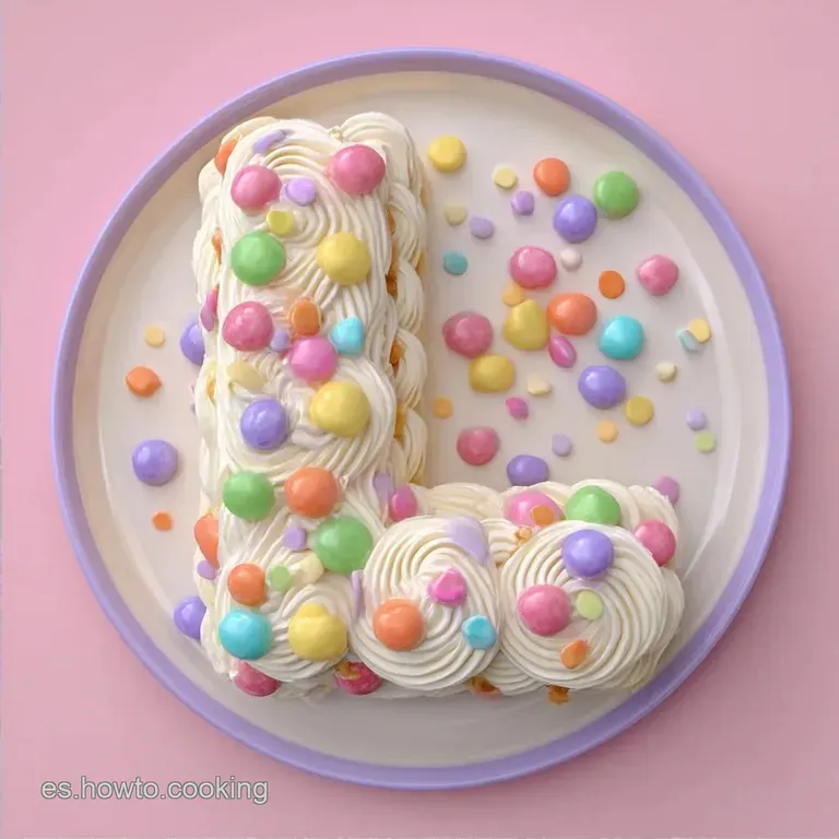 Tarta Golosinas Letras: Base Crujiente y Crema Sedosa