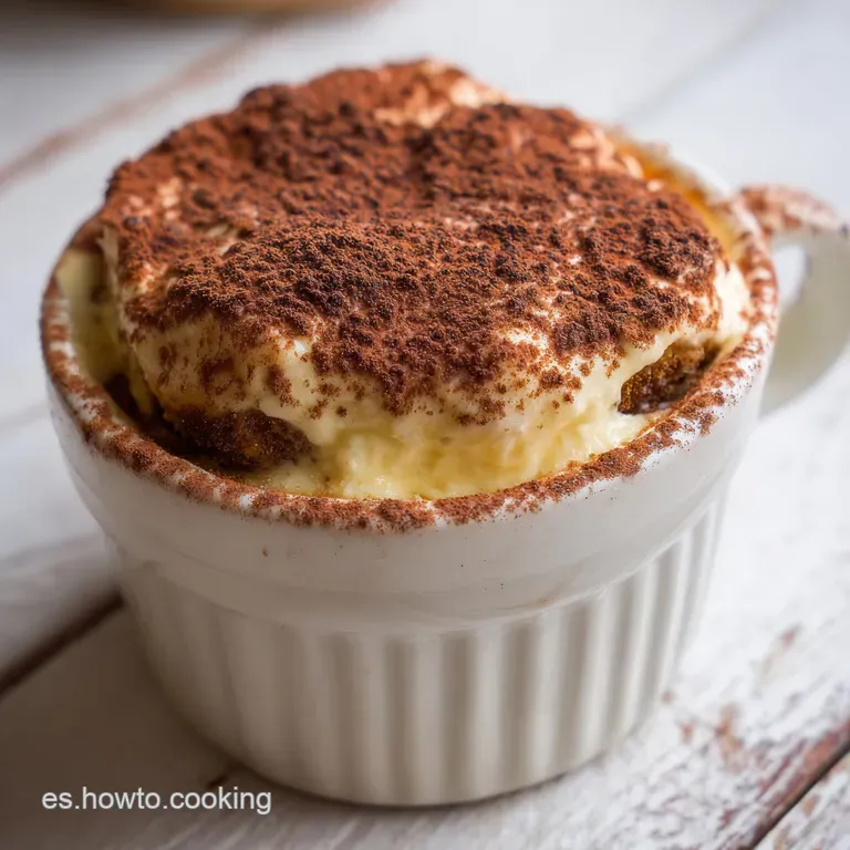 Elegant slice of tiramisu on a white plate, dusted with cocoa and garnished with a chocolate curl.