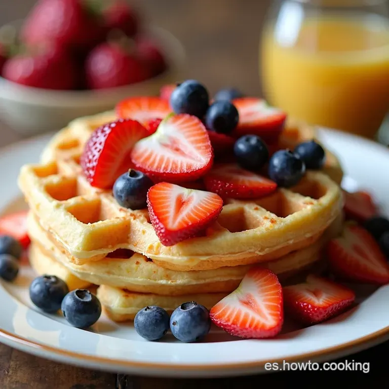 Waffles Crujientes de Cereal y Fiesta de Frutas
