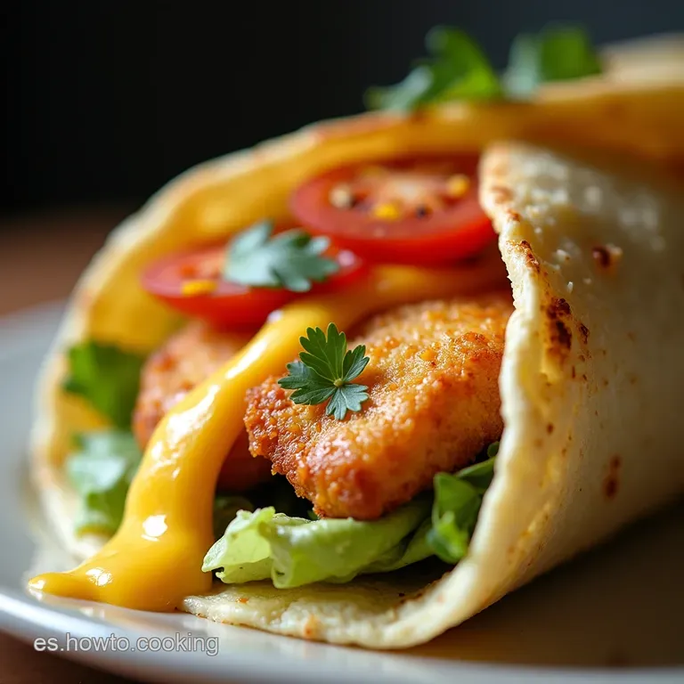 Wraps de Pollo Crujiente al Estilo Tostada Sevillana con Crema de Queso y Ajo Ahumado